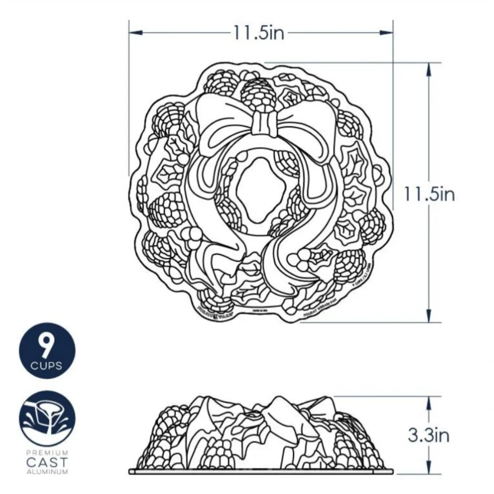 Nordic Ware Christmas Holiday Wreath Pan